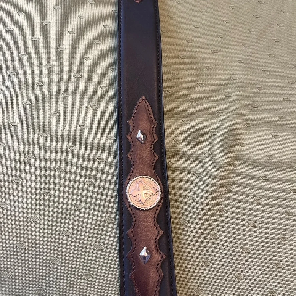 Black Leather Belt with Silver Buckle